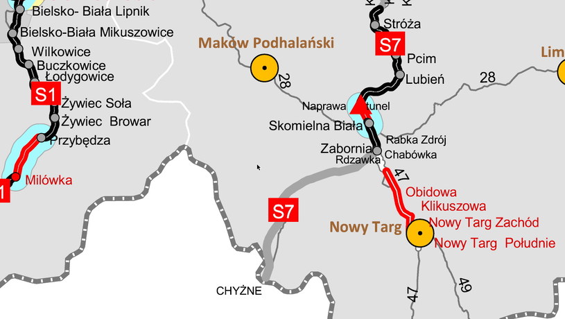 Którędy pobiegnie droga S7 do granicy ze Słowacją? /GDDKiA