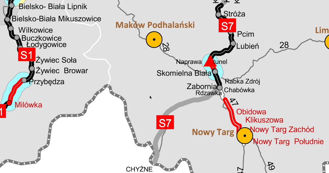 Którędy pobiegnie droga S7 do granicy ze Słowacją? /GDDKiA