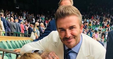 Kuba i David Beckham na meczu // https://www.instagram.com/michal_przysiezny/ /Instagram /Instagram