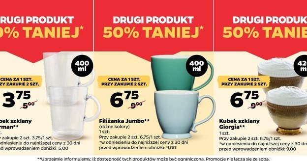 Kubki i filiżanki 50% taniej /Netto /INTERIA.PL