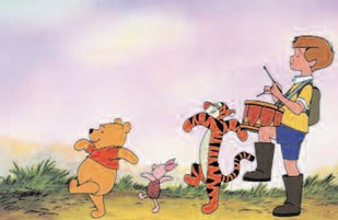 Kubuś Puchatek, Prosiaczek, Tygrysek i Krzyś, ilustracja z filmu Walta  Disney’a /Encyklopedia Internautica