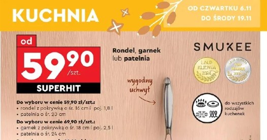 ​Kuchnia w dobrym stylu - garnki i patelnie SMUKEE /Biedronka /INTERIA.PL