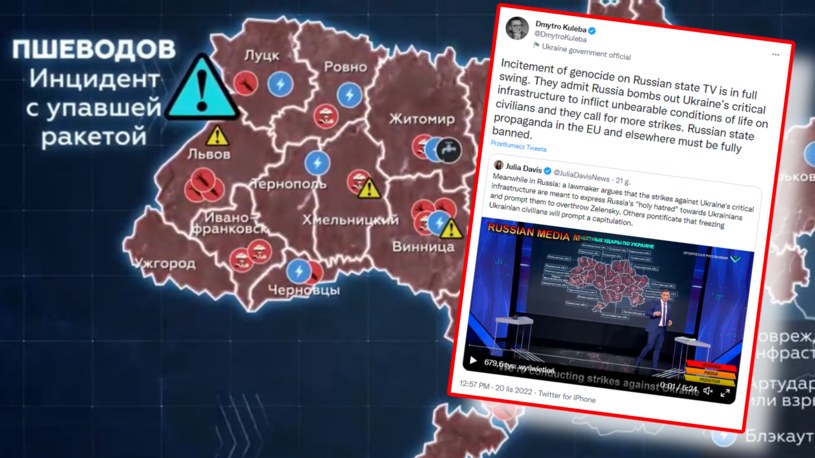 Kułeba: Rosyjska propaganda nawołuje do ludobójstwa /@JuliaDavisNews /Twitter