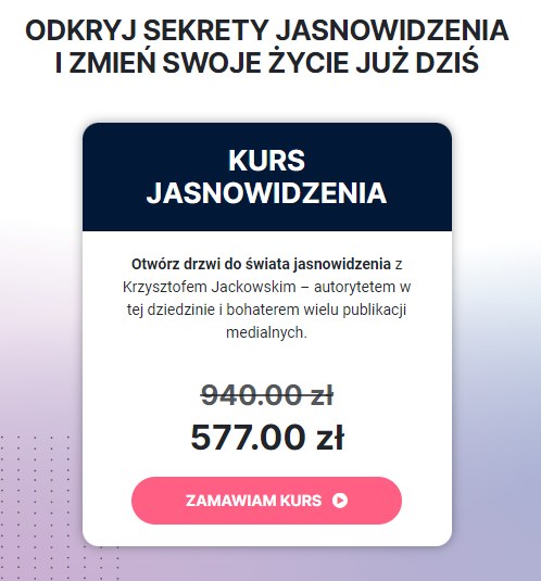 Kurs Jasnowidzenia od Krzysztofa Jackowskiego /kjackowski.com /materiał zewnętrzny