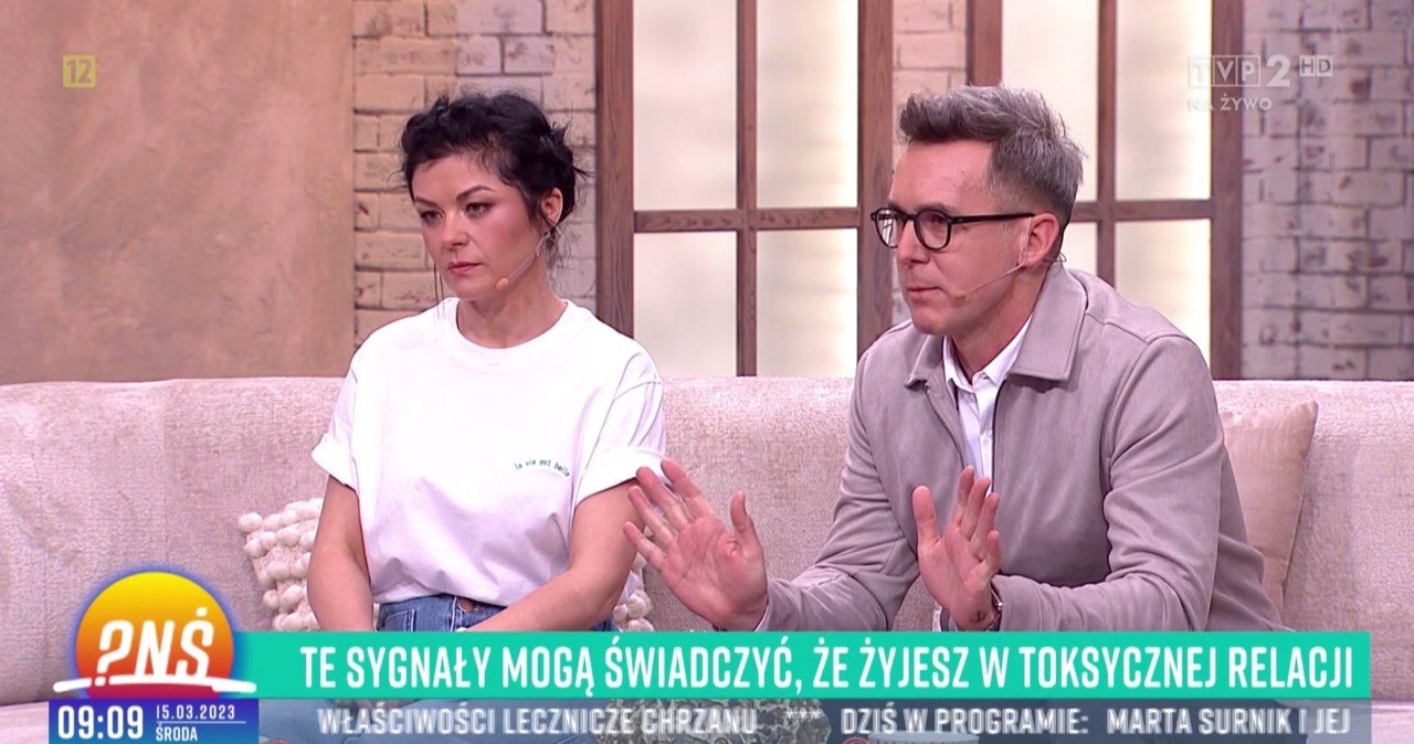 Kurzajewski i Cichopek  o przemocowym związku w "Pytaniu na śniadanie" - screen pytanienasniadanie.tvp.pl /screen pytanienasniadanie.tvp.pl /materiał zewnętrzny