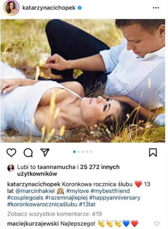 Kurzajewski skała życzenia Cichopek i Hakielowi z okazji rocznicy ślubu /@katarzynacichopek /Instagram