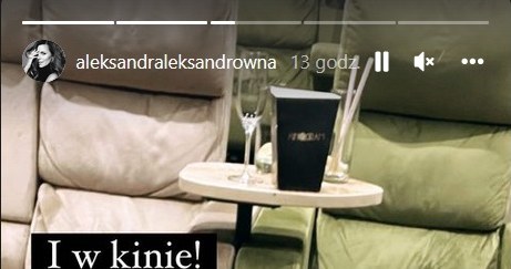 Kwaśniewska i Badach na randce w kinie /www.instagram.com/aleksandraleksandrowna /Instagram