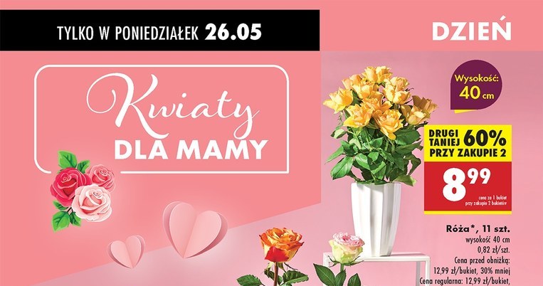 Kwiaty na Dzień Matki w Biedronce – bukiety, tulipany i róże w promocyjnych cenach /Biedronka /INTERIA.PL