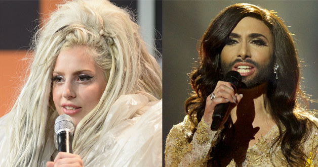 Lady Gaga, Conchita Wurst /Michael Loccisano, Ragnar Singsaas /Getty Images