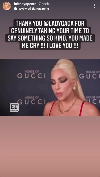 Lady Gaga wsparła Spears /Instagram /materiał zewnętrzny