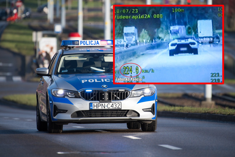 Lamborghini pędziło 224 km/h. Gorzowscy policjanci wystawili mu mandat na 2500 zł i 15 punktów karnych /Wojciech Stróżyk /Reporter   /East News