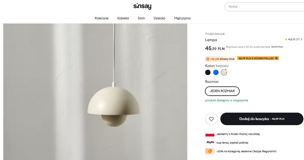Lampa wisząca z Sinsay w stylu Flowerpot /Sinsay /INTERIA.PL
