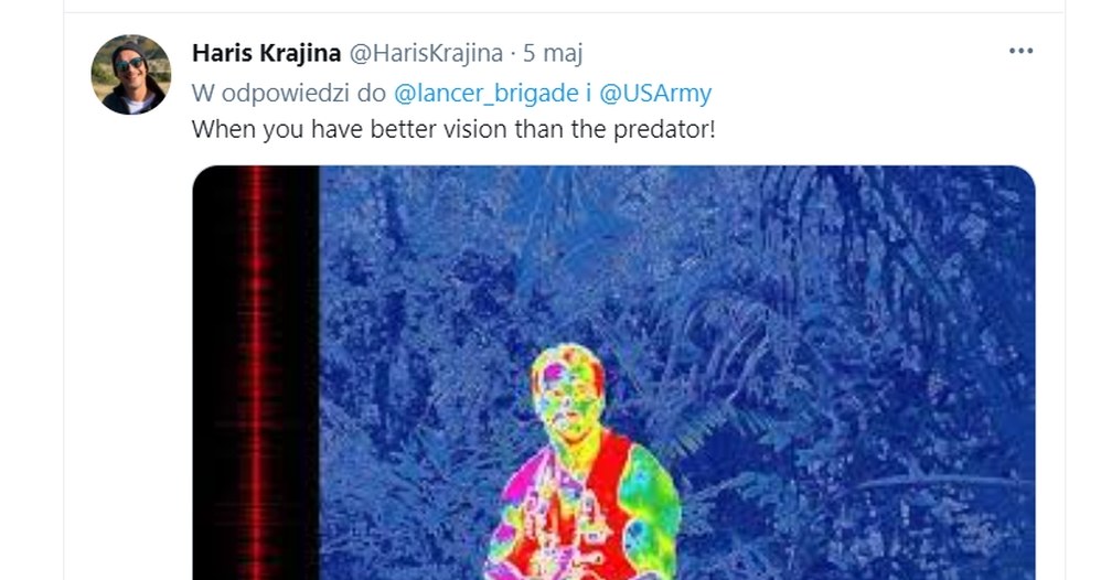 Lancer Brigade i kadr z kultowego filmu "Predator" - kosmita z filmu miał technologię, która dzisiaj staje się rzeczywistością /Twitter