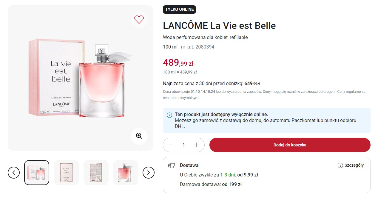 Lancôme La Vie Est Belle na promocji w Rossmannie /Rossmann /INTERIA.PL