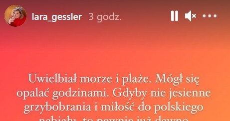 Lara Gessler podziękowała tacie /Screen z instastory https://www.instagram.com/lara_gessler /Instagram