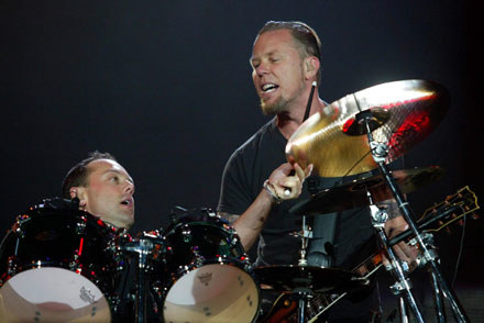 Lars Ulrich i James Hetfield (Metallica) /arch. AFP
