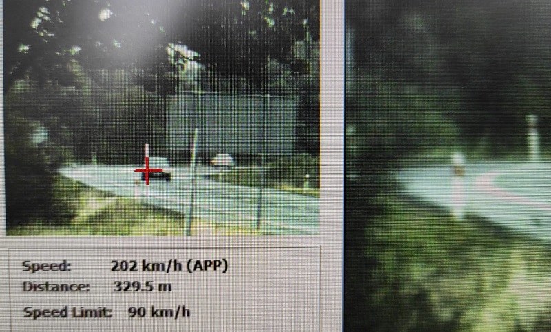 Laser pokazał prędkość 202 km/h /Policja