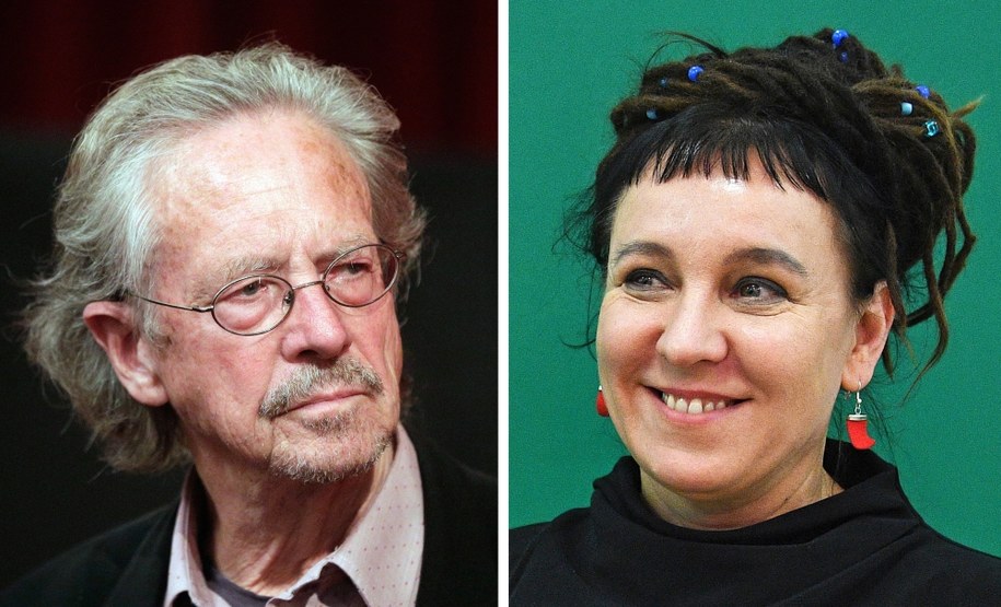 Laureaci literackiej Nagrody Nobla 2018 i 2019 /GEORG HOCHMUTH / FACUNDO ARRIZABALAGA /PAP