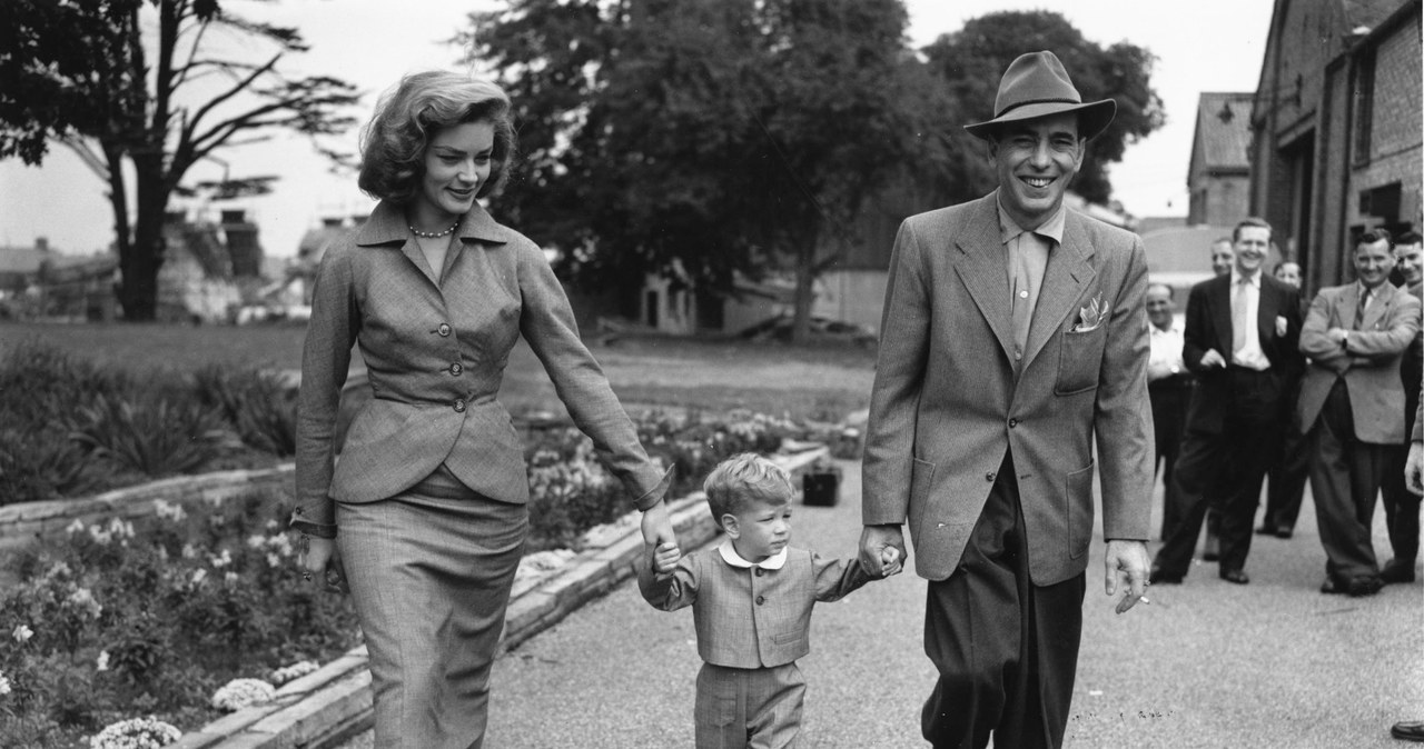 Lauren Bacall i Humphrey Bogart z synkiem Steve'em /Central Press /Getty Images