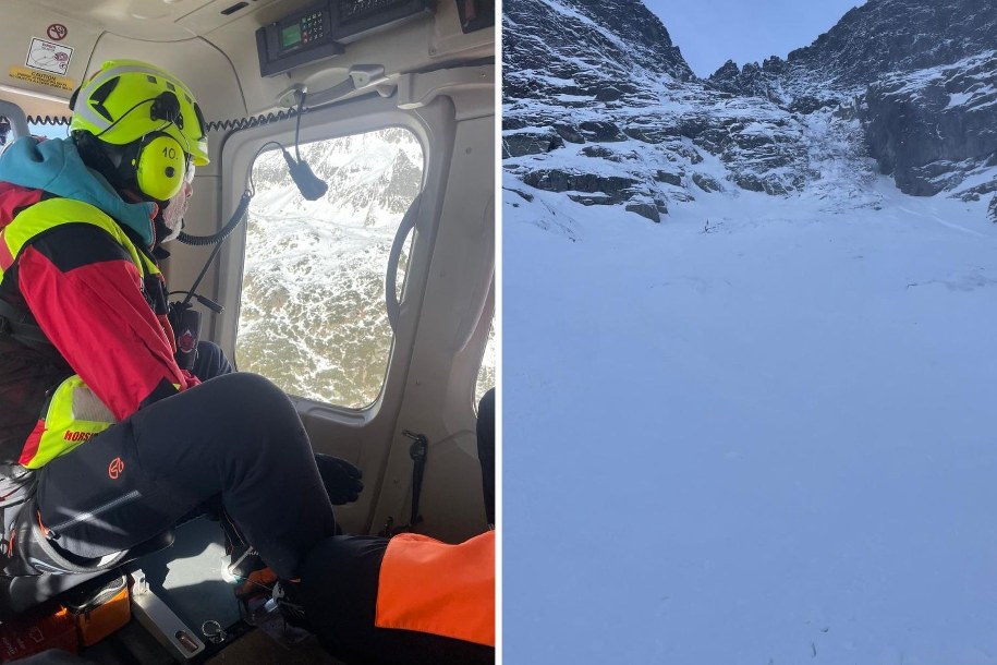 Lawina w Tatrach słowackich. Nie żyje skialpinista, drugi ewakuowany /hzs.sk /Materiały prasowe