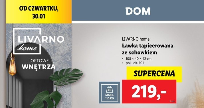 Ławka tapicerowana ze schowkiem w Lidlu /Lidl /INTERIA.PL