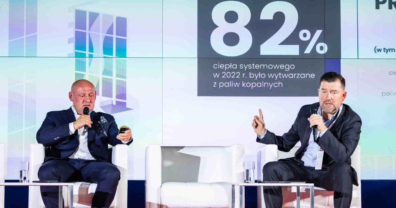 ławomir Wołyniec (EC Zagłębie Dąbrowskie) i Wojciech Surmacz (Media Alert) podczas fireside chatu o przyszłości energetyki i roli węgla jako paliwa przejściowego w dobie transformacji /materiały promocyjne