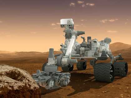 Łazik Curiosity pracuje na Marsie /PAP/ EPA /RMF FM