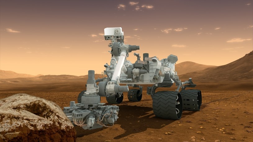 Łazik Curiosity - wizualizacja wykonana przed lądowaniem /AFP