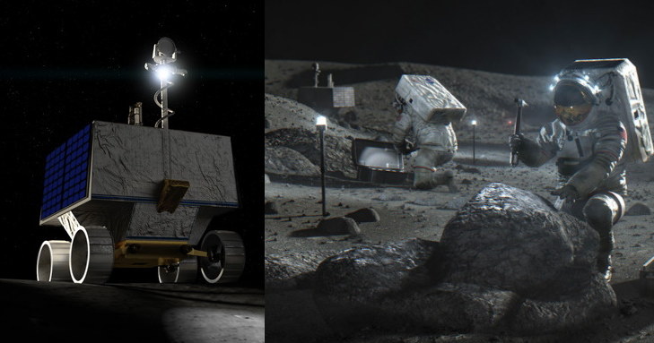 Łazik VIPER i wizualizacja podróży na Księżyc /materiały prasowe
