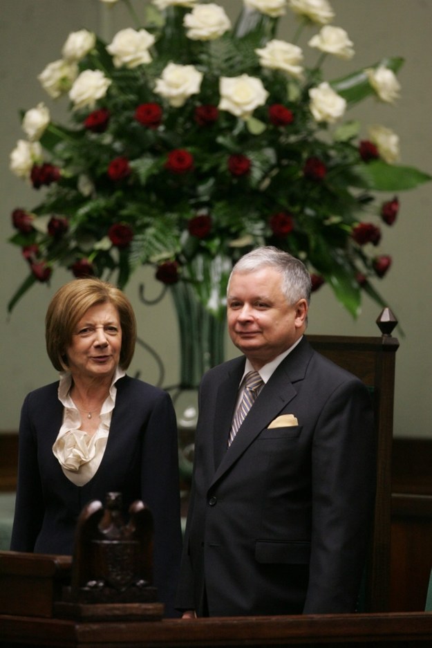Lech Kaczyński z małżonką Marią Kaczyńską /Bartłomiej Zborowski  (PAP) /PAP