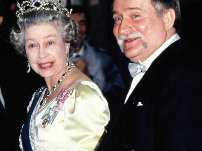 Lech Wałęsa, Królowa Elżbieta II, 1991 rok / Georges De Keerle / Contributor /Getty Images