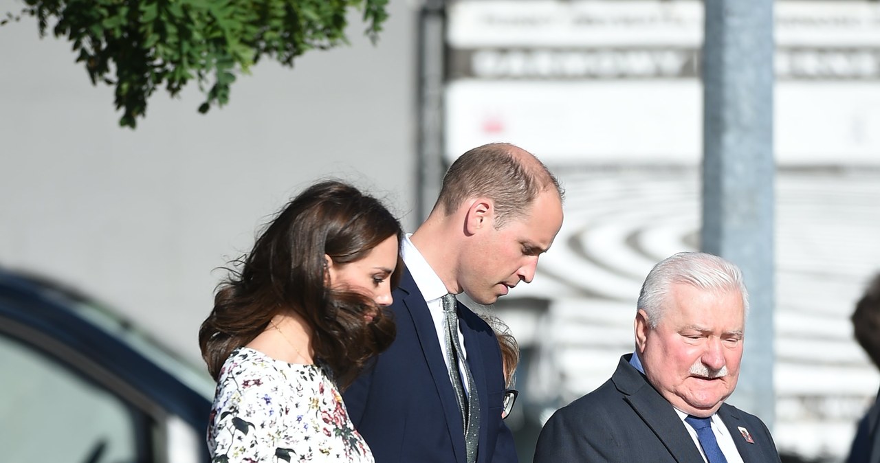 Lech Wałęsa, na zdj. z Kate i Williamem /MWMedia