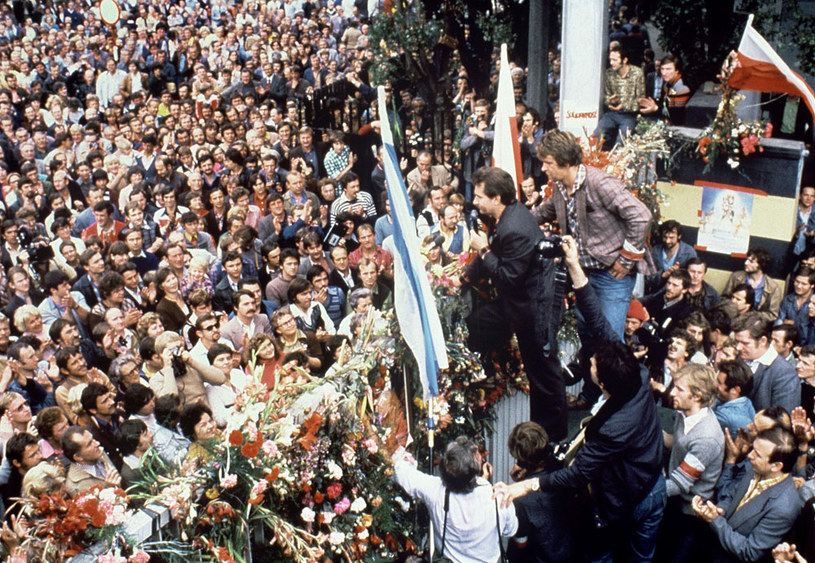 Lech Wałęsa w Stoczni Gdańskiej. Sierpień 1980 /AFP