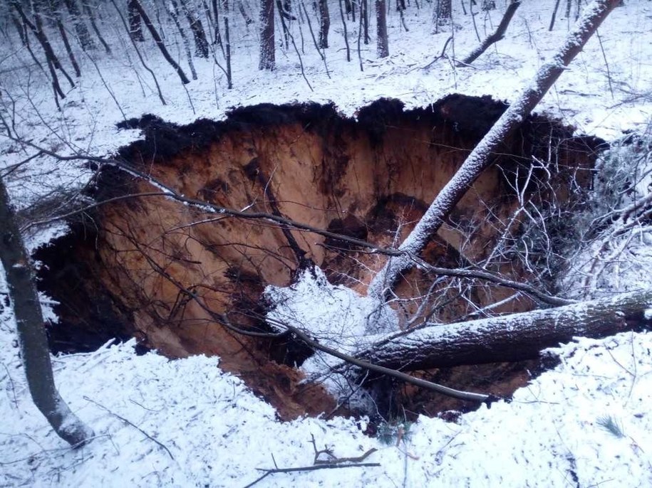 Lej w Trzebini (zdjęcie z 20.01.2023) /KP PSP w Chrzanowie /Materiały prasowe