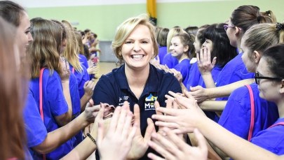 Lekcja WF na Targówku. Jędrzejczak: Przejechałyśmy, by propagować sport wśród młodzieży 