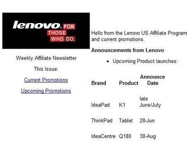 Lenovo ThinkPad Tablet - premiera w czerwcu?