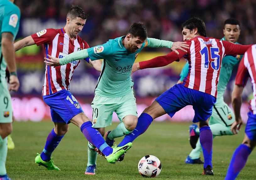 Leo Messi podczas meczu Copa del Rey na Estadio Vicente Calderon /AFP