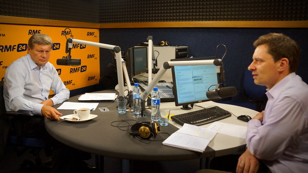 Leszek Balcerowicz i Krzysztof Ziemiec w studiu RMF FM /Michał Dukaczewski /RMF FM
