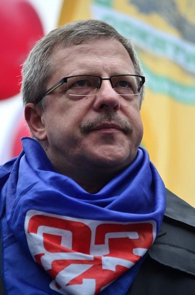 Leszek Miętek, przewodniczący Konfederacji Kolejowych Związków Zawodowych. Fot. MARIUSZ GACZYŃSKI /Agencja SE/East News