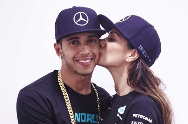 Lewis Hamilton i jego partnerka /Informacja prasowa