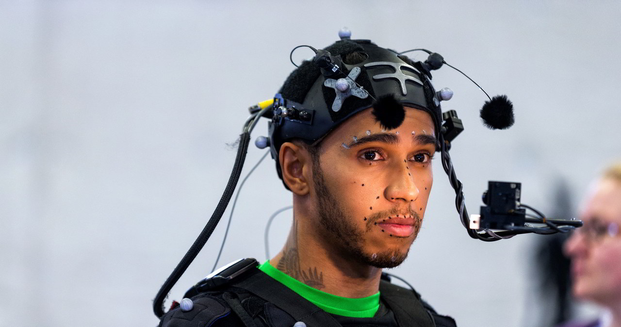 Lewis Hamilton podczas sesji motion-capture do gry Call of Duty: Infinite Warfare /materiały prasowe