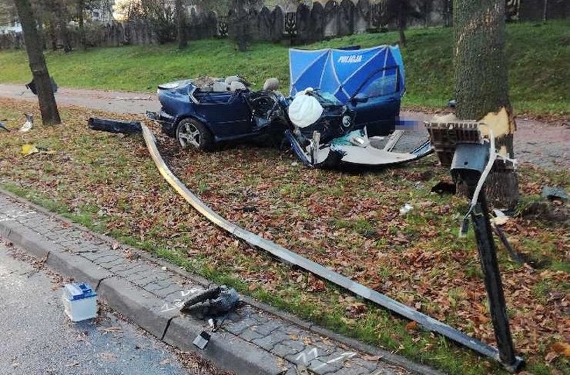 Lexus rozleciał się na części /Policja