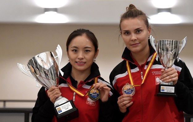 Li Qian ze złotem i Katarzyna Grzybowska-Franc z brązem mistrzostw Europy w tenisie stołowym /Piotr Nowak /PAP