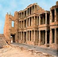 Libia, Sabratha, teatr rzymski, 200 r. n.e. /Encyklopedia Internautica