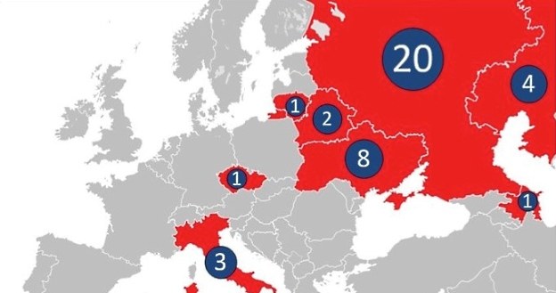 Liczba infekcji zanotowanych w poszczególnych krajach przez technologię Kaspersky Security Network, marzec 2013 r. /materiały prasowe