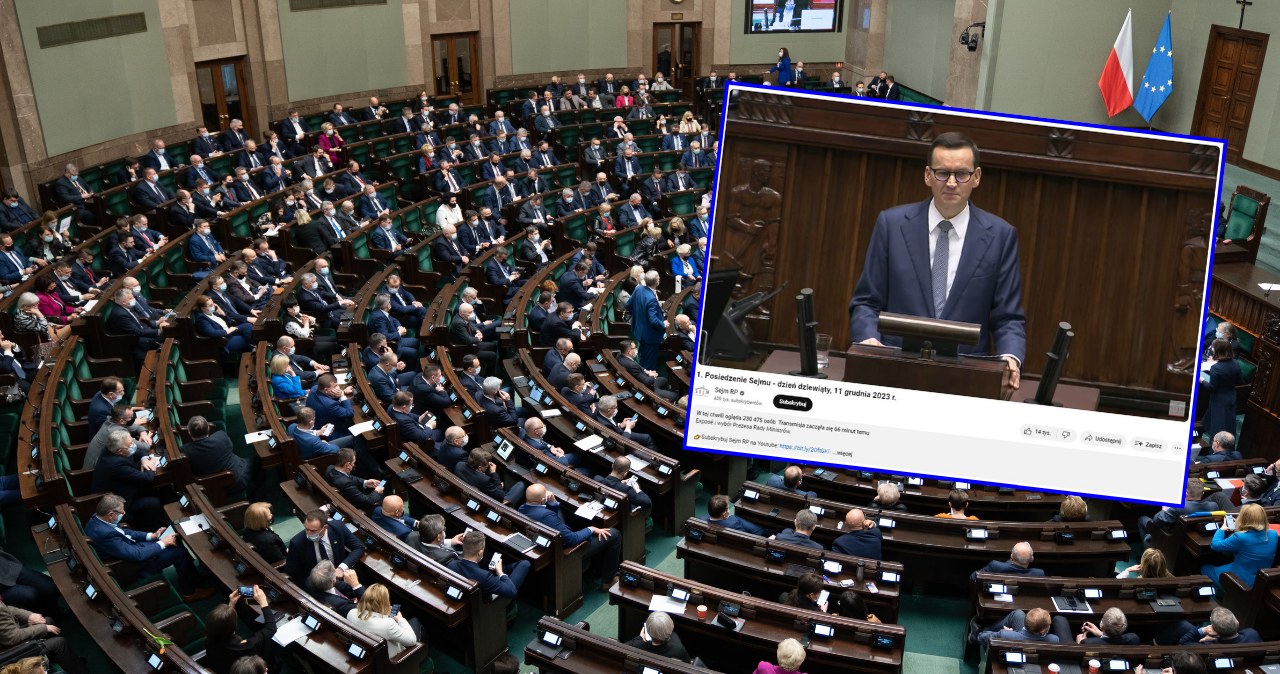 Liczba osób oglądających na żywo obrady Sejmu na platformie YouTube osiągnęła rekordowe wyniki /Mateusz Włodarczyk/AFP; Konto Sejmu na YouTube /