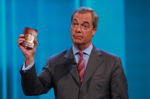 Lider eurosceptycznej partii UKIP Nigel Farage /MATT FROST / ITV /REX/ SHUTTERSTOCK HANDOUT /PAP/EPA