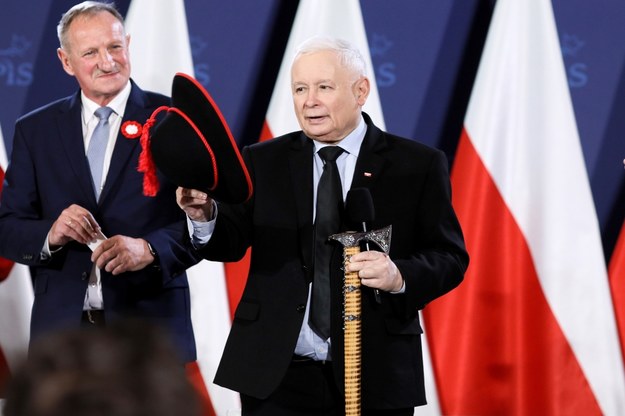 Lider PiS Jarosław Kaczyński w Żywcu /Tomasz Wiktor /PAP