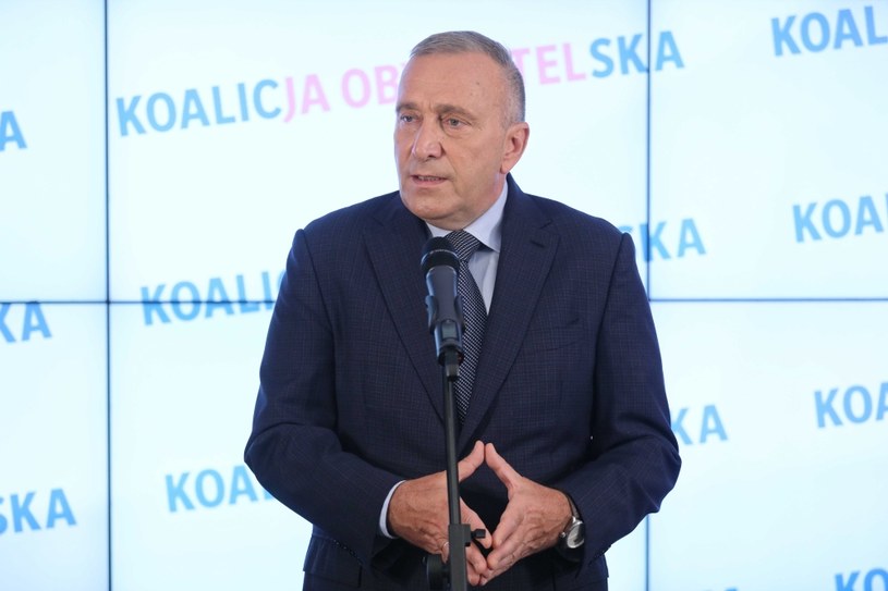 Lider PO Grzegorz Schetyna podczas konferencji prasowej w Biurze Krajowym PO w Warszawie /PAP