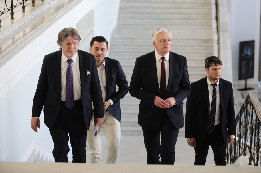 Lider Porozumienia Jarosław Gowin oraz poseł Andrzej Sośnierz /	Wojciech Olkuśnik /PAP